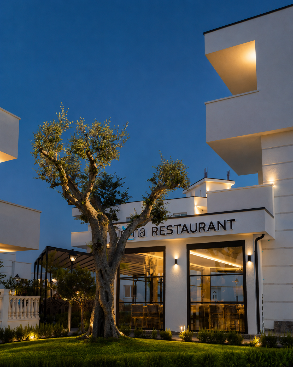 Sirena Garden Resort at night